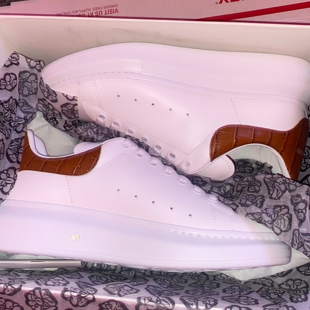 Alexander McQueen Oversized Stamped Crocodile Counter Sneakers